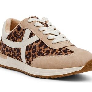 Dolce Vita Tan and Cream Leopard Sneakers